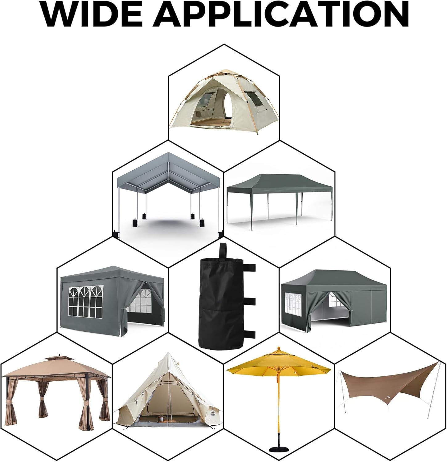 Advwin Canopy Weights Bags 4 Pack, Leg Weights Sand Bags without Sand, for Outdoor Pop up Canopy Tent Patio Umbrella Sun Shelter Gazebo Canopies, Black