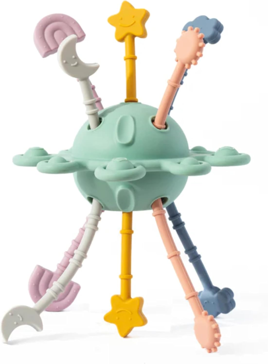 Playground Montessori Toys for Babies, Colorful Pull String Interactive Toy, Travel Toys for Babies, Sensory Toys for Toddlers, Fine Motor Skills Kids Toys Gifts, Silicone BPA Free