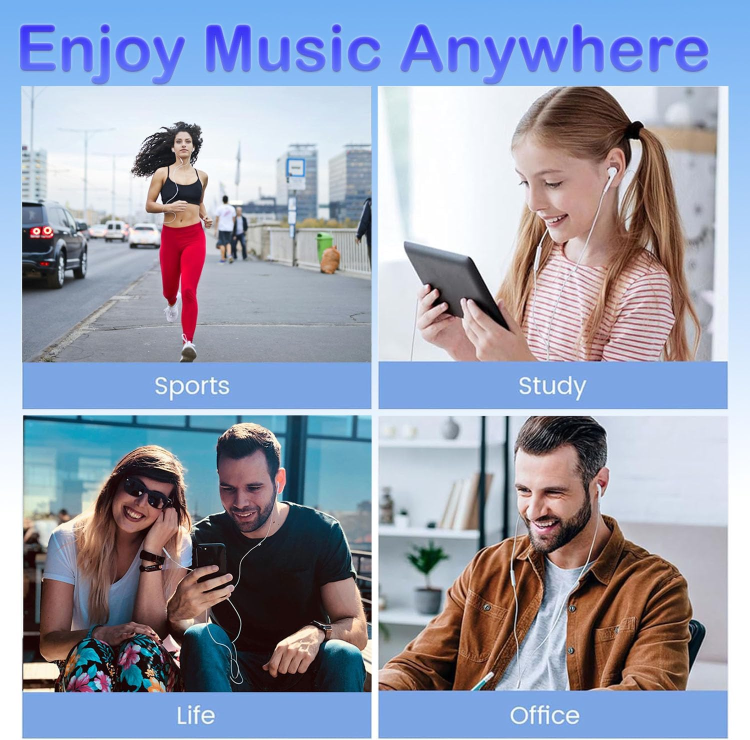 Lichely Wired Earbuds with Microphone 3.5Mm Earphones for Iphone/Ipad/Android/Pc, Noise Isolating In-Ear Headphones with Ultra Clear Calls, Compatible with Sam-Sung/Laptop/Tablet image number 5