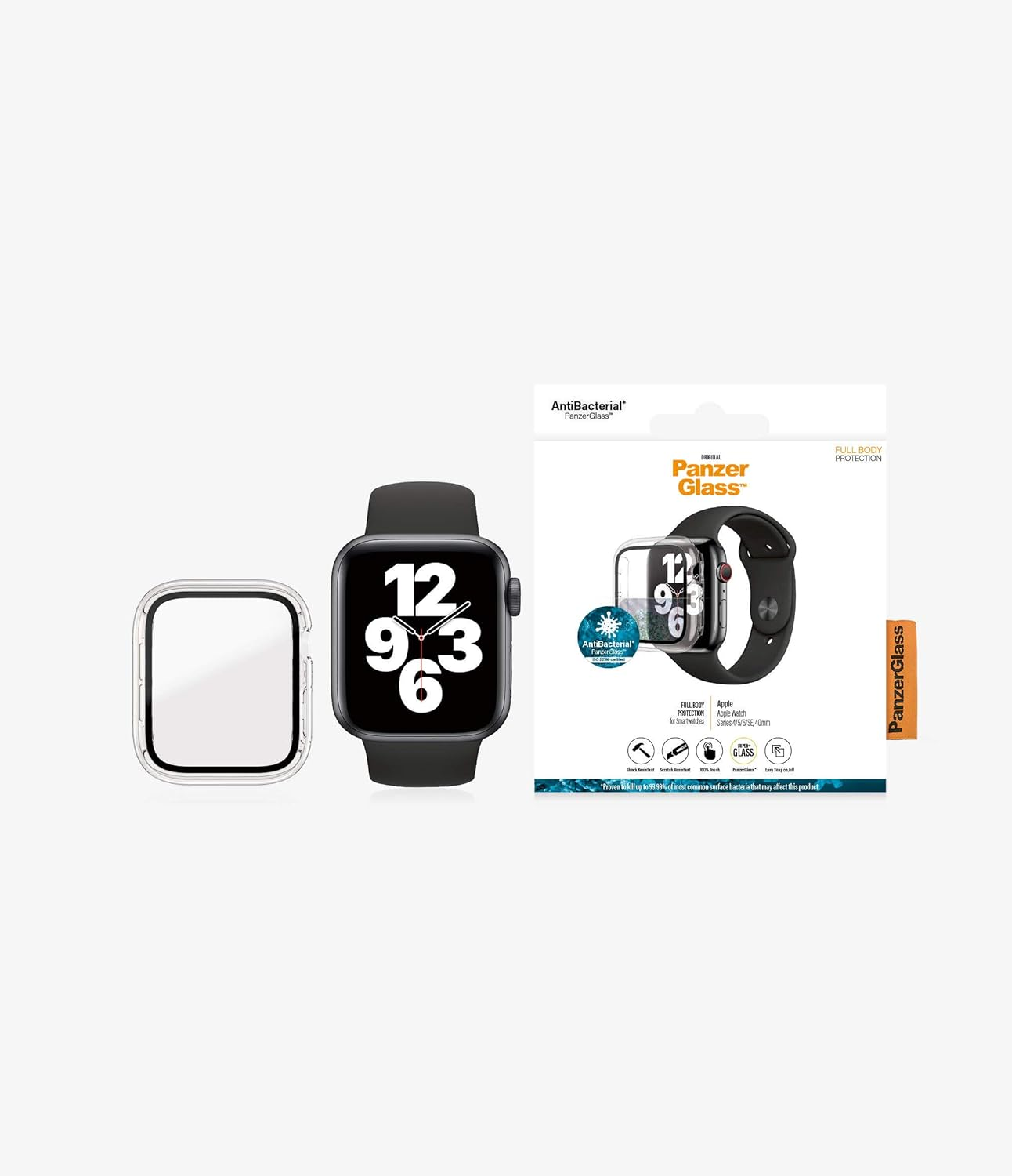 PANZERGLASS&reg; Screen Protector Full Body Apple Watch Series 4 | 5 | 6 | SE 40MM | Transparent image number 4
