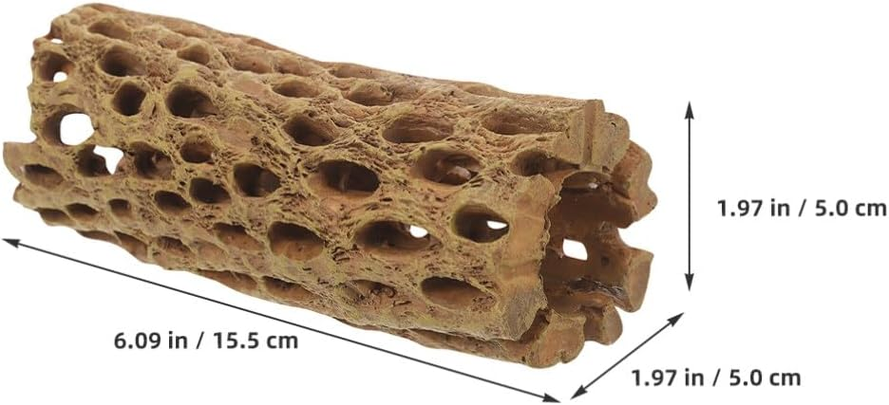 Milisten 2Pcs Natural Cholla Wood Logs for Shrimp Habitat Food Treat Hermit Crabs Plecos Aquarium Decoration Lowers Ph Hideouts Chew Toys Reptiles Thorn Dried Organic image number 6