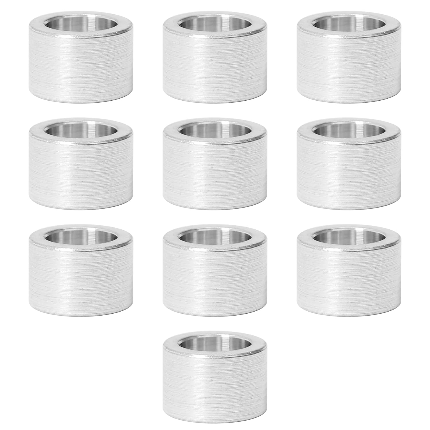 Zhooooonglf 10Pcs M8 Aluminum Spacers, Metal Spacer Aluminum round 8.2Mm ID X 12Mm OD X8Mm L Thickness Screw Standoff for M8 Screw Bolts Silver