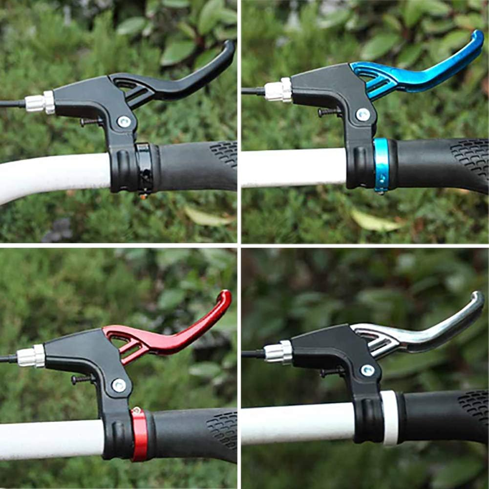 Lomodo 4 Pieces Bicycle Brake Accessories Including 2 Pack V-Brake Handlebar Aluminium Alloy Brake Levers (2.2 Cm in Diameter) and 2 Pack Brake Wire for Mountain/Road/Mtb Bike (Red)