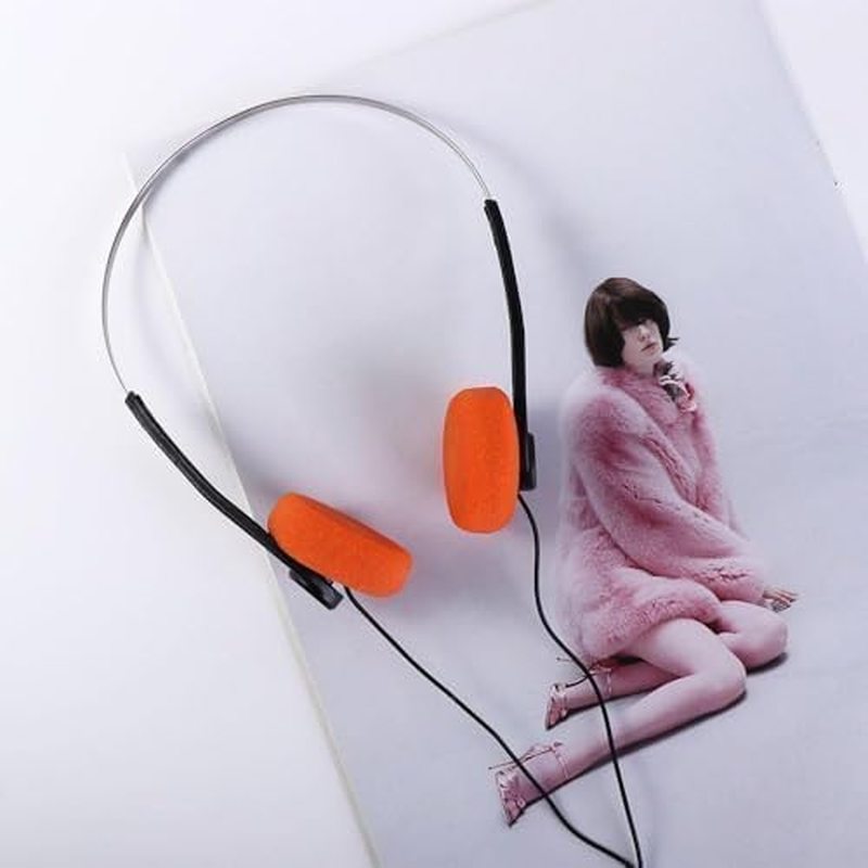 Orange Retro Over-Ear Headphones,Wired Stereo Headphones,Headphone,Lightweight Portable Headphone with Adjustable Headband,Electronics image number 1