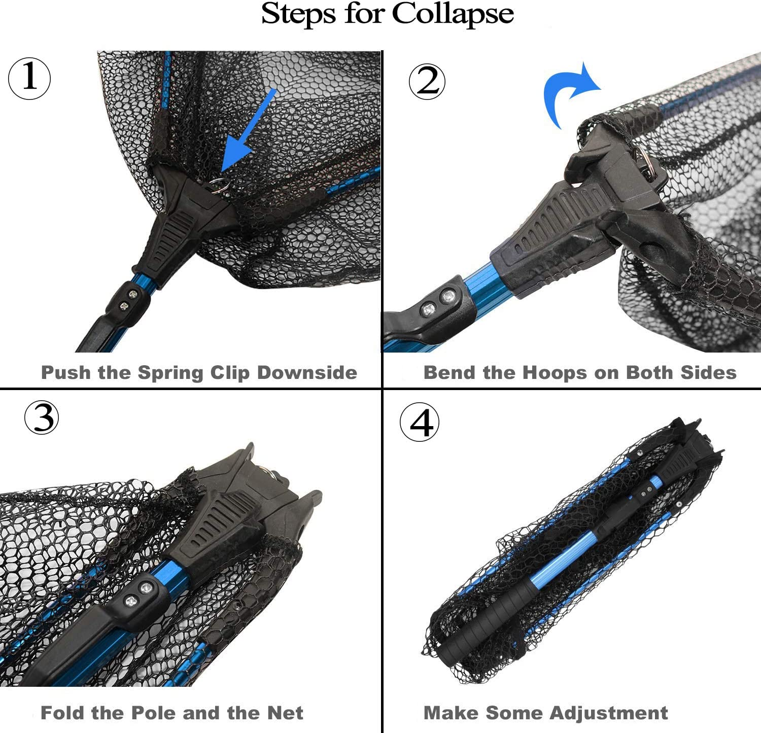 Fishing Net Fishing Landing Net Collapsible Telescopic Fishing Nets for Safe Fish Catching or Releasing with Fish Gripper Fishing Gear Tool Set image number 1