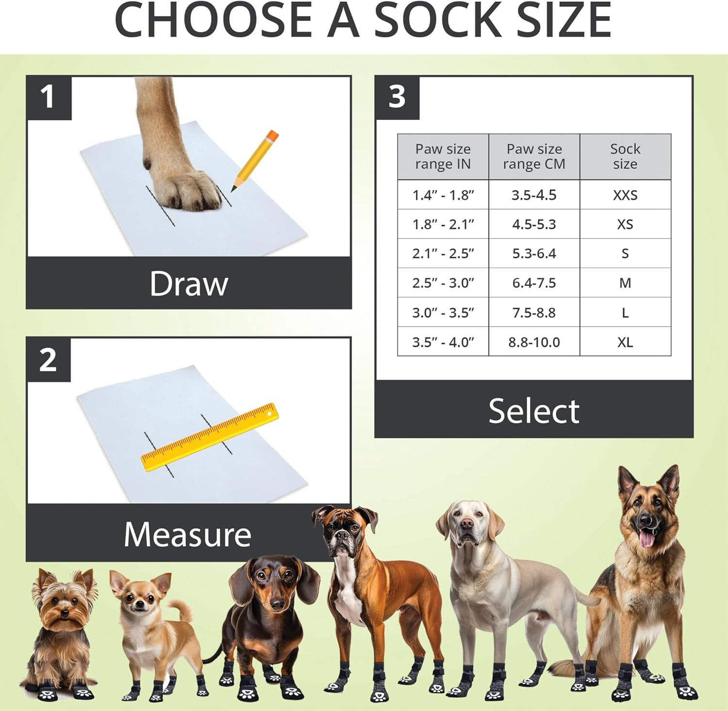 Non-Slip Dog Socks for Hardwood Floors - 6-Pack | Anti-Slip Toes to Prevent Licking Paws, Add Grip, and Provide Paw Protection | for All Ages and Senior Dogs - Large image number 6