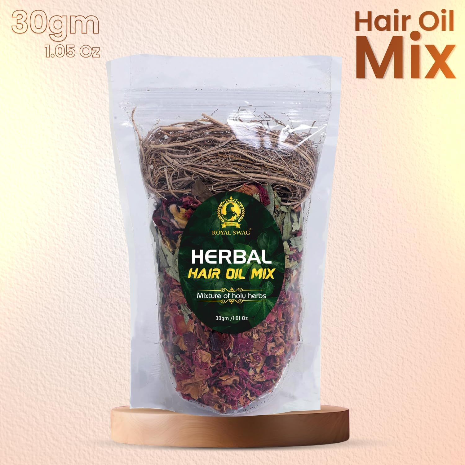 Herbal Hair Oil Mix of Vital Herbs Dried Hair Oil Mixture Essential Herbs for Thick Long Hair (30 G/1.05 Oz) for Hair Nourishment- 100% Vegan and Natural Product Made in India image number 1