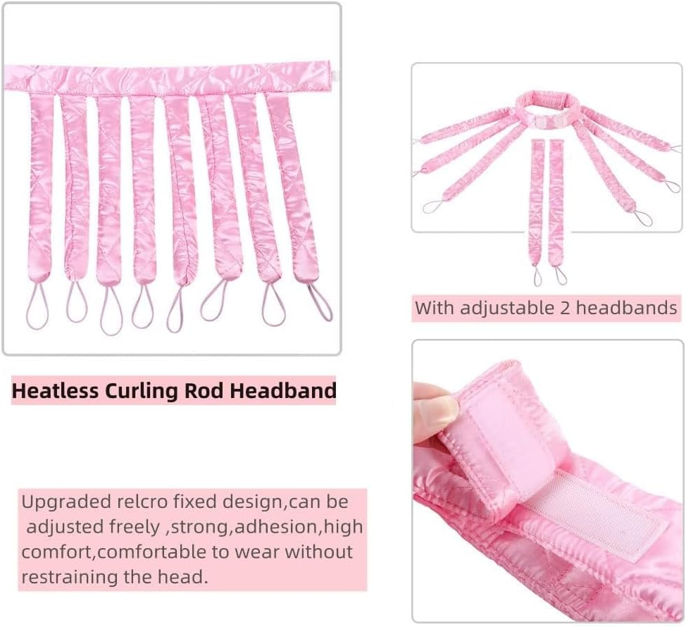 Heatless Curling Rod Leopard Print Heatless Curls Headband for Long Hair New Upgraded Skin No Heat Curler with Adjustable & Removable Rollers Girls & Women Use image number 3