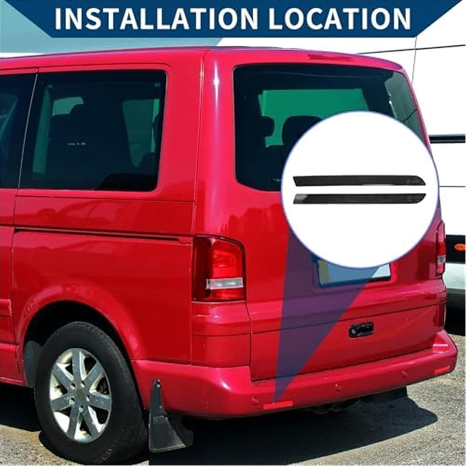 No.7E0945105A7E0945106A Bumper Reflector, for VW, Transporter T5 2012-2016 Rear Left Right Side Markerdurable Absblack Rear Bumper Reflector image number 2