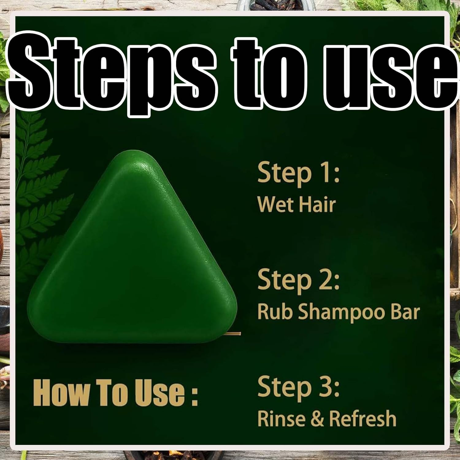 Nature Triangle Shampoo Bar, Usman Grass Shampoo Bar, Nature Seven Green Soap Shampoos, Calming & Strengthens Hair for Women and Mens, Natural Herbal Hair Care 4.23 Oz (3PCS) image number 6