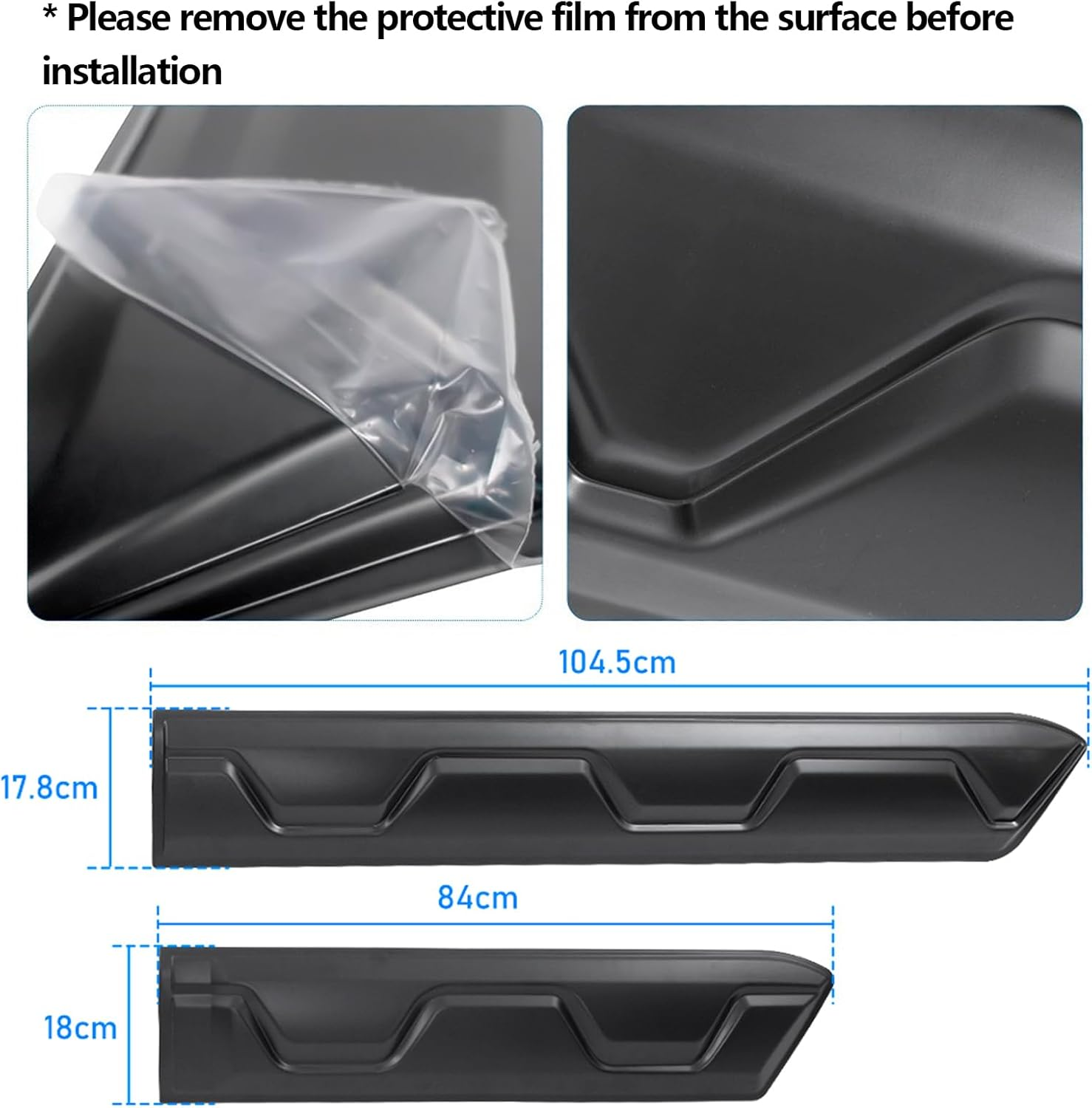 Door Body Cladding Moulding Trim for Ford Ranger 2011-2022 PX1 PX2 PX3 Double Cab Accessories, Car Exterior Side Door Body Molding Guard Protector Kit Trim, Matte Black 4PCS