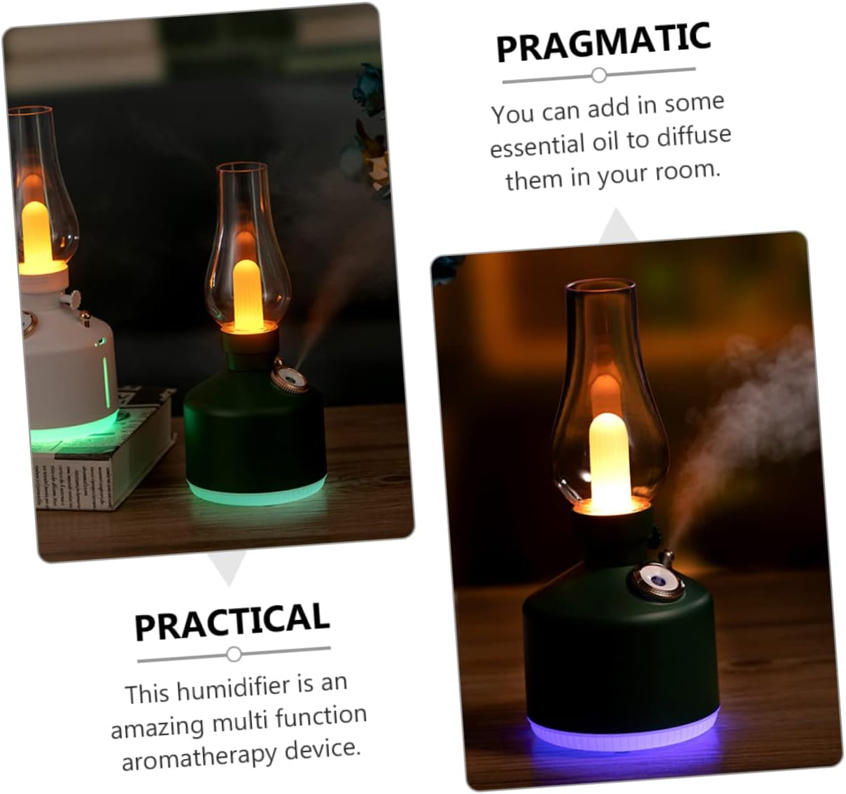 Beavorty Vintage Humidifier Usb Night Light for Desk Bedroom Humidifier Lamp Retro Home Decor Office Novelty image number 2