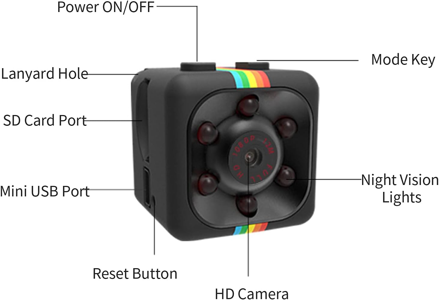 Mini SQ11 1080P HD Sports DV Camera Portable with Motion Detection Wide Angle for Home and Office Supported 32Gb(Max.) TF Card image number 4