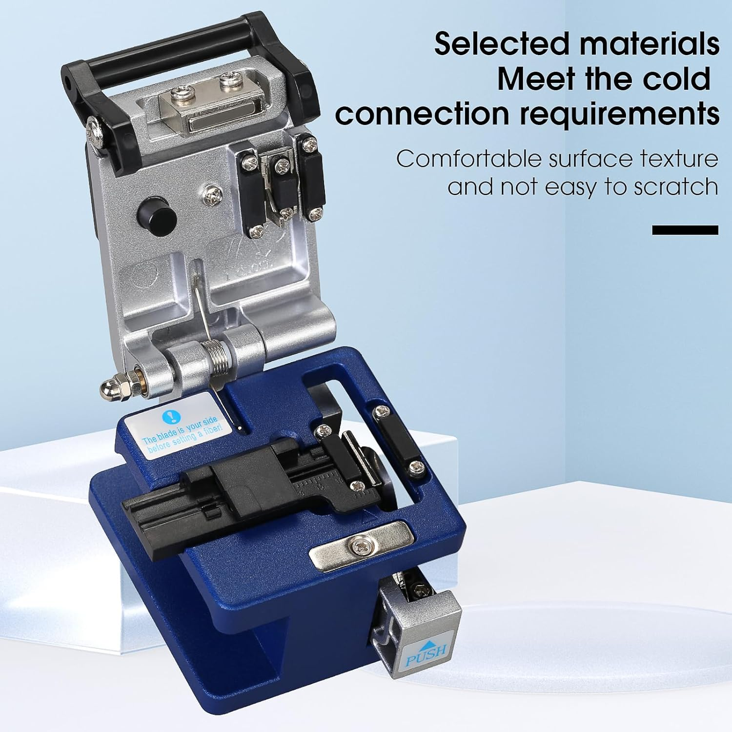 BAOSHLA 6S Optical Fiber Cleaver High Precision Stripping Tool Fiber Optic Cable Cutter Automatic Tool Return 16 Cutting Points 48000 Times Cold Joining Fiber Cutting Knife with 1Pcs Spare Blade image number 3