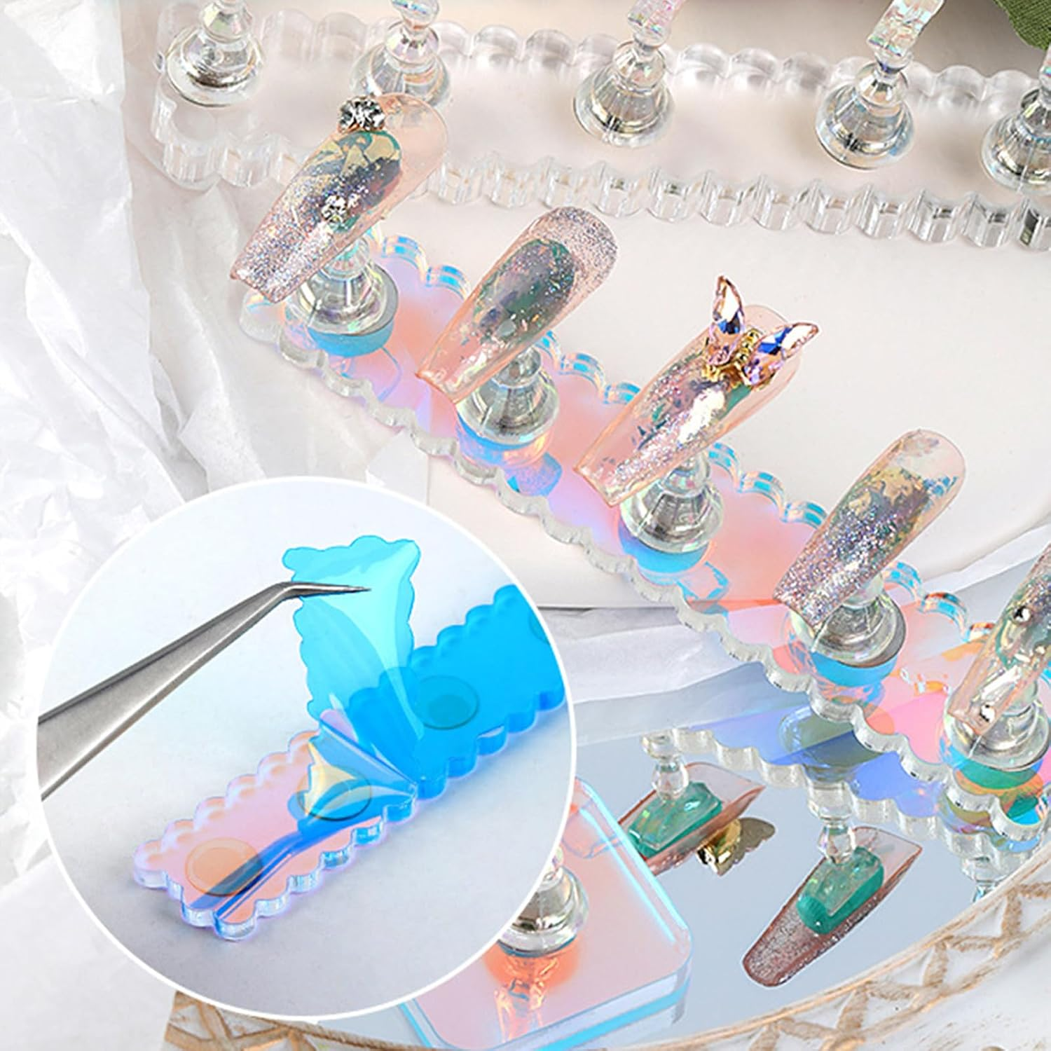 Nail Tips Practice Holder Acrylic Nail Art Display Stand Nail Stand Press on Nail Magnetic Nail Holder image number 4