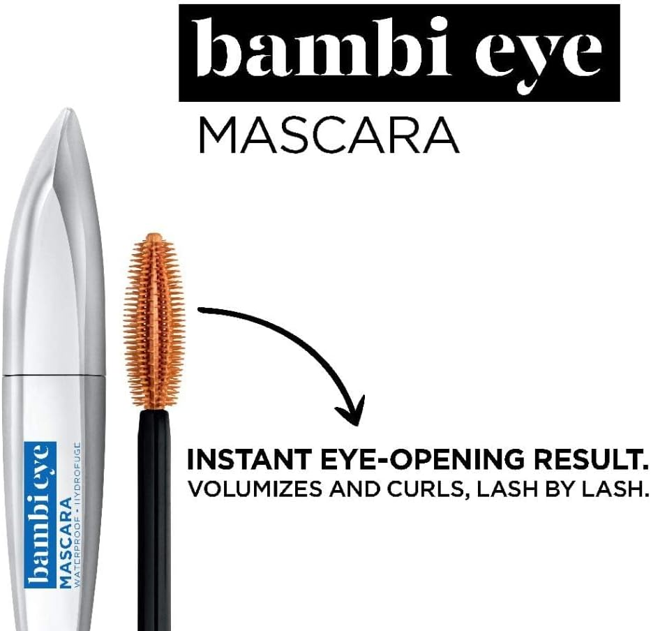 L'Oreal Paris Bambi Eye Mascara, Lasting Volume, Length & Lift, Doe-Eye Definition, No Clumping or Smudging, Waterproof, Black, 0.21 Fl. Oz. image number 3