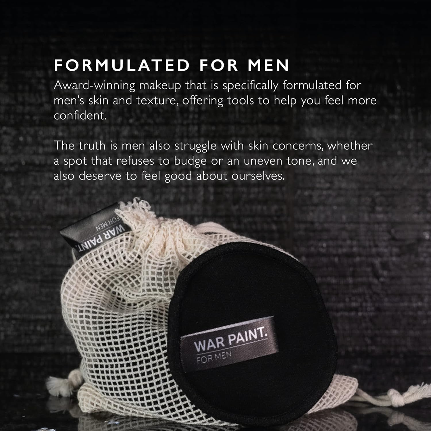 War Paint Reusable Bamboo & Cotton Makeup Remover Pads for Men (Pack of 8) image number 5