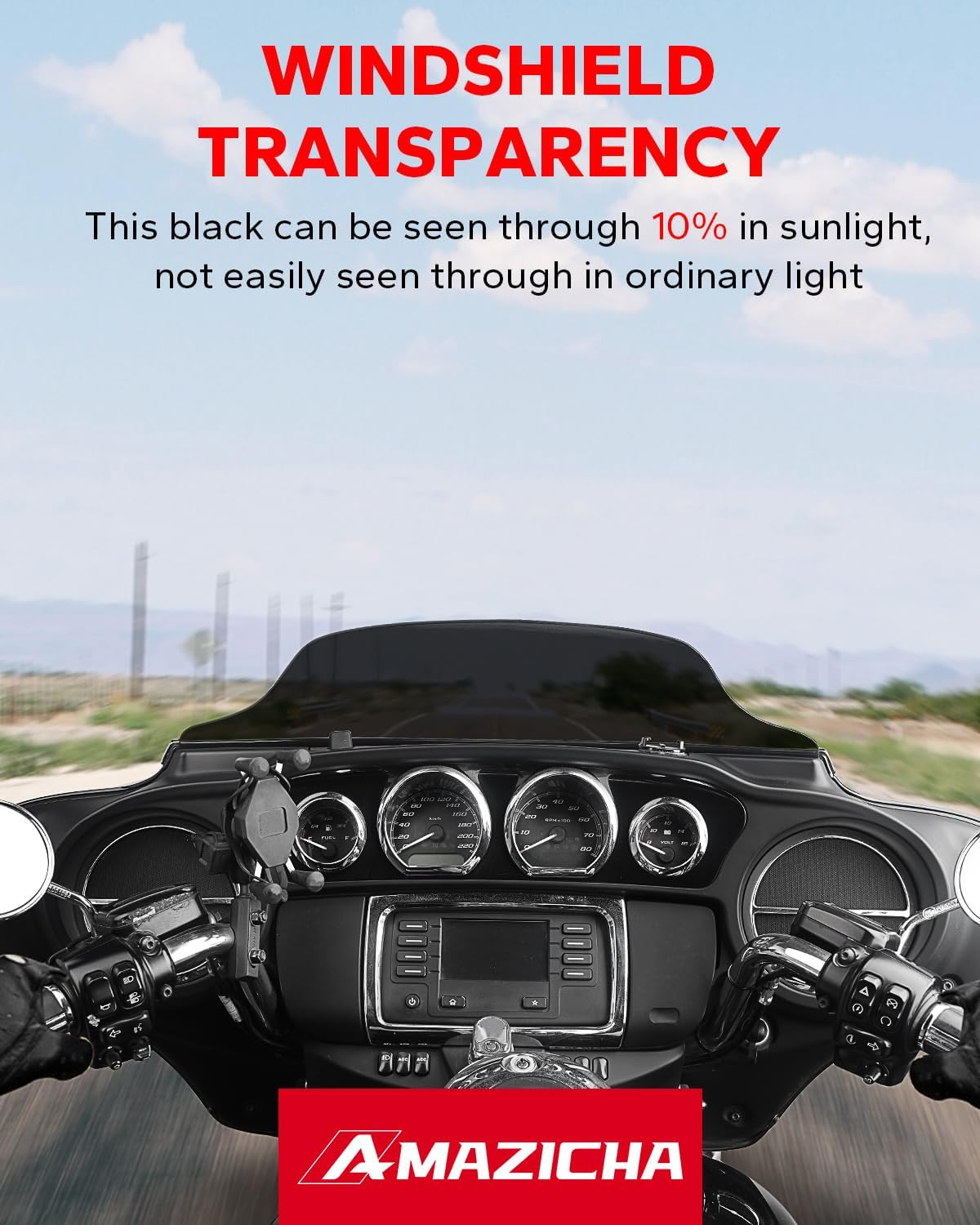 Dark Tint 7 Wave Windshield Windscreen Wind Screen for Harley Electra Street Glide 14 15 16