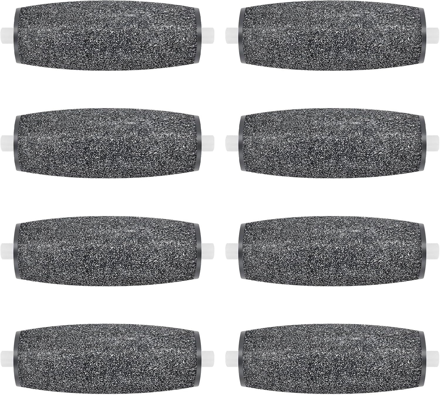 8 Pack Replacement Rollers Heads Refills Compatible with Scholl Velvet Smooth Replacement Roller Refill Hard Skin Remover Electronic Foot File Electric Pedicure Tools for Feet Black