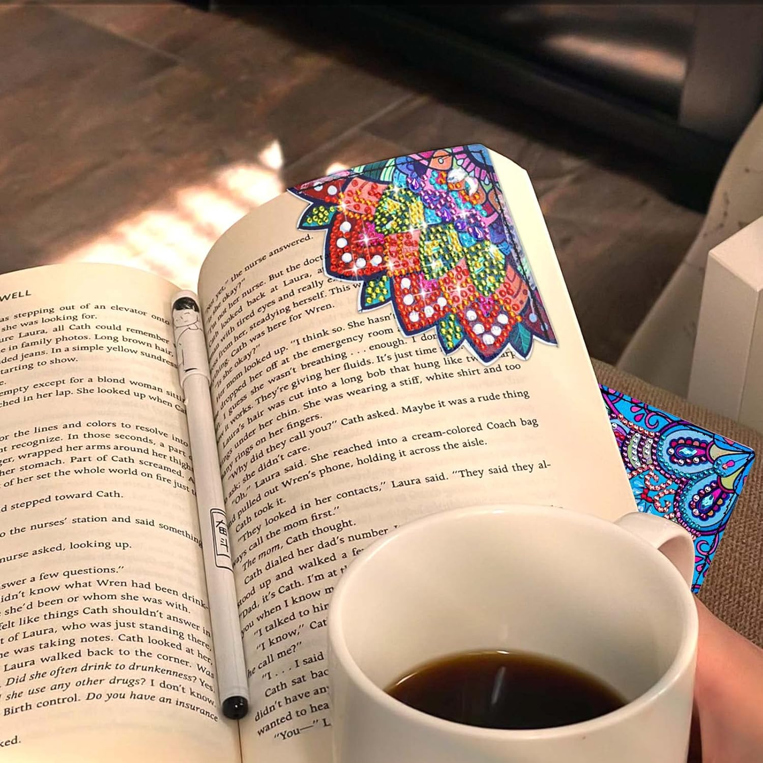 BSRESIN Diamond Art Bookmarks, 4 PCS Cute Diamond Art Bookmarks for Book Lovers, DIY Corner Bookmark Diamond Art Kits for Kids image number 5