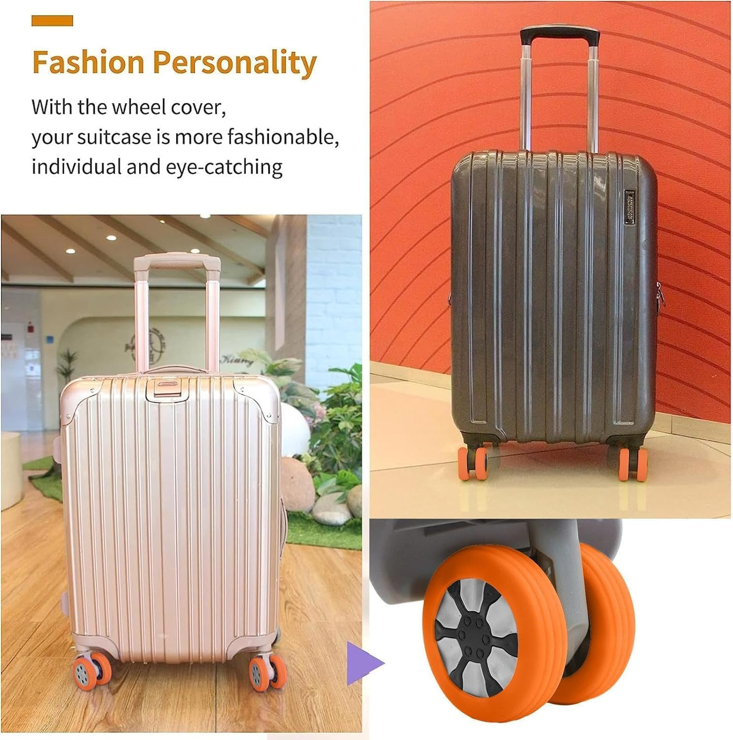 Luggage Wheel Cover | 8PCS Silicone Wheel Covers for Most Luggage | Portable Reduce Noise Suitcase Wheels Cover | Silicone Luggage Accessories image number 2