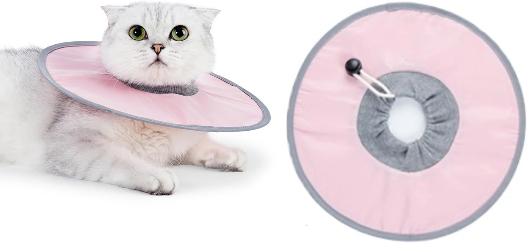 1Pc Dog Neck Cone Collar, Cat Recovery Collar Adjustable Cat Neck Protective Collar,Adjustable Pet Protective Collar Dog Recovery Collar, M Size, Pink