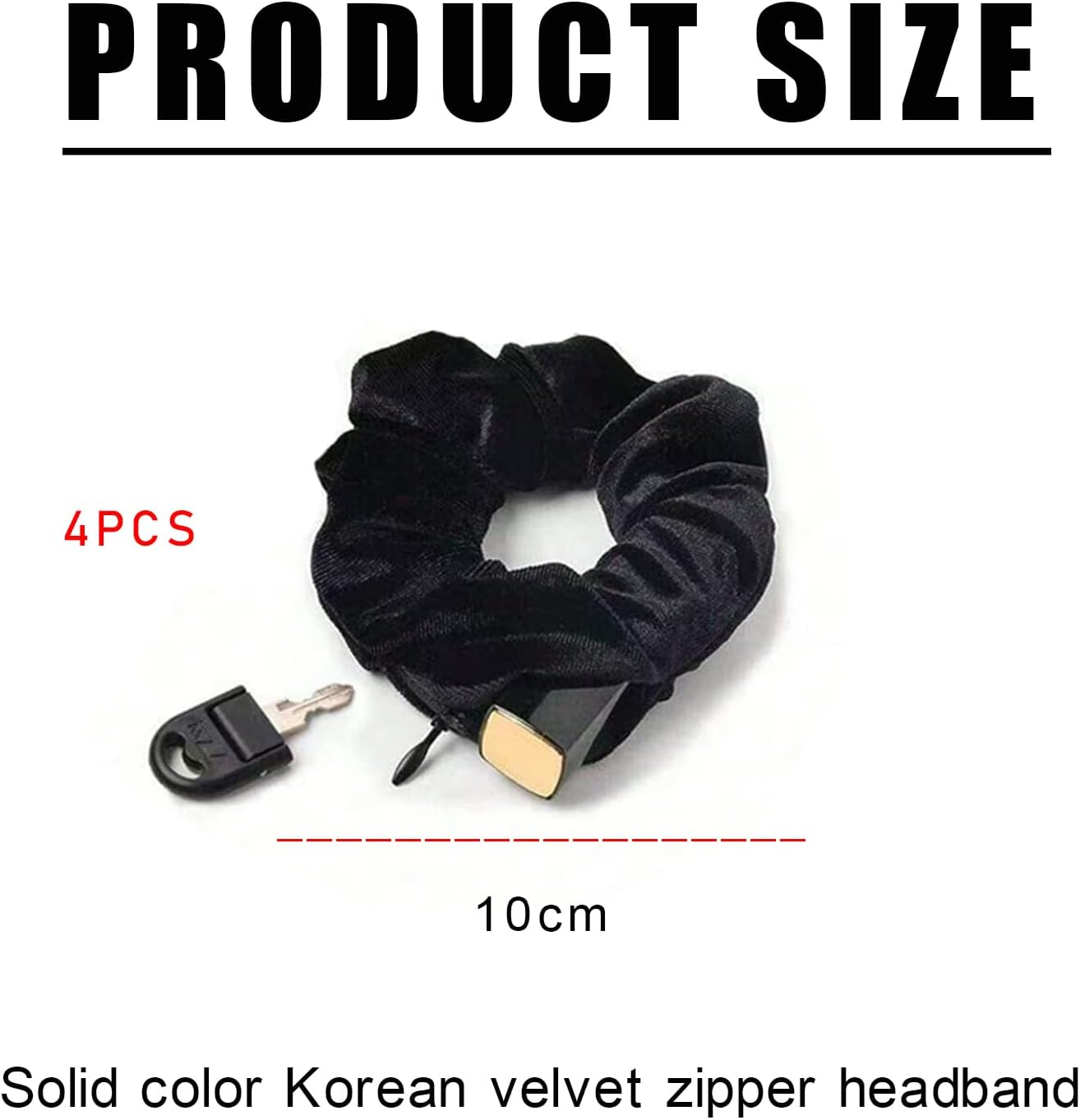 Pack of 4 Hair Bobbles, Hair Scrunchies with Zip, Money Hiding, Travel Gadgets for Women, Travel Gadgets Can Store Valuables, Holiday, Hiding Money Scrunchies, Secret Compartment image number 5