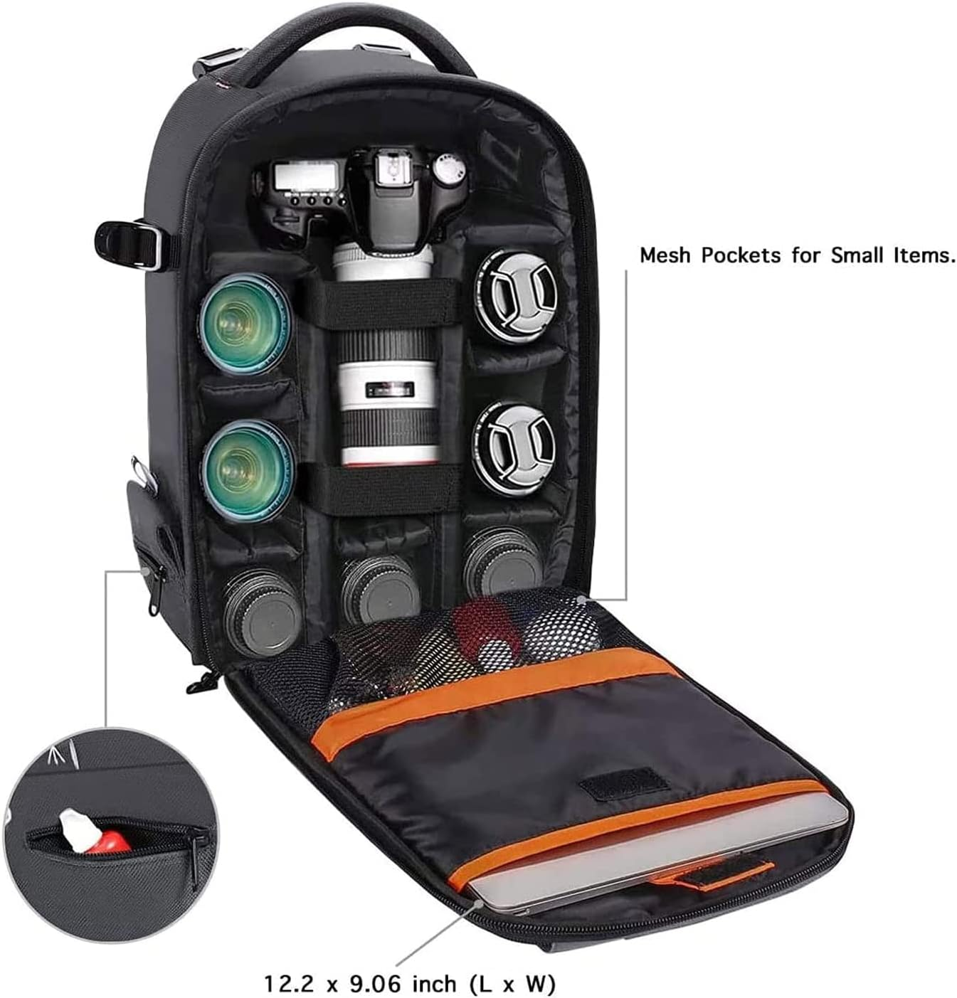 MOSISO Camera Backpack, Dslr/Slr/Mirrorless Photography Camera Case Buffer Padded Shockproof Bag with Customized Modular Inserts&Tripod Holder Compatible with Canon,Nikon,Sony Etc, Gray image number 1