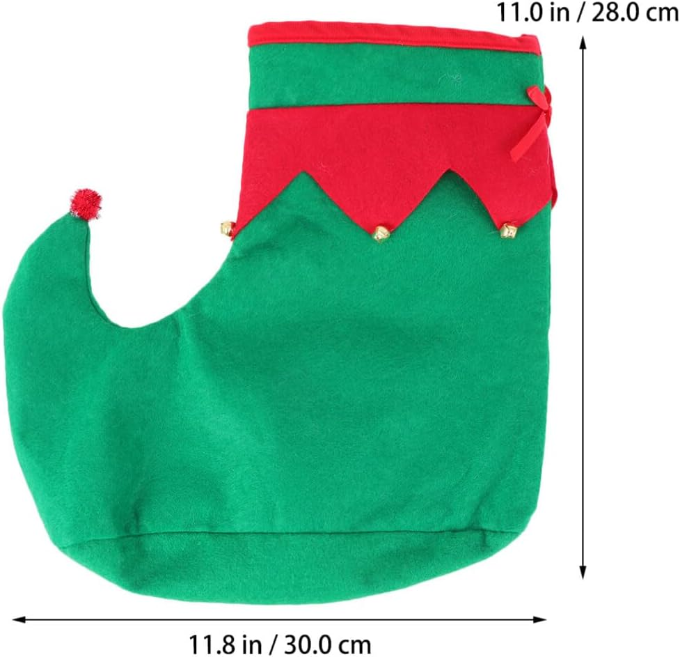 ABOOFAN 1Pair Shoes Funny Christmas Clown Shoes Bells for Holiday Parties Cosplay and Festive Photo Props Adorable Decorative Footwear for Christmas Celebrations image number 1