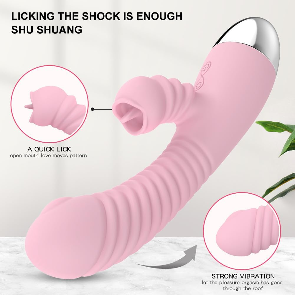 Vibrating and Heating G-Spot Female Masturbator Vibrating Massage Stick Strong Vibration Silent 10 Modes Strong Stick Portable Soft Silicone Ball Close-Fitting Bullet Massage Pleasure Electric Waterproof Setting Sexy Masturbation Female Vibrator Passion Fish Tongue Licking Heating Vibrator Charging Design Intelligent Variable Frequency Silicone Jumping Egg Adult Products (Pink)