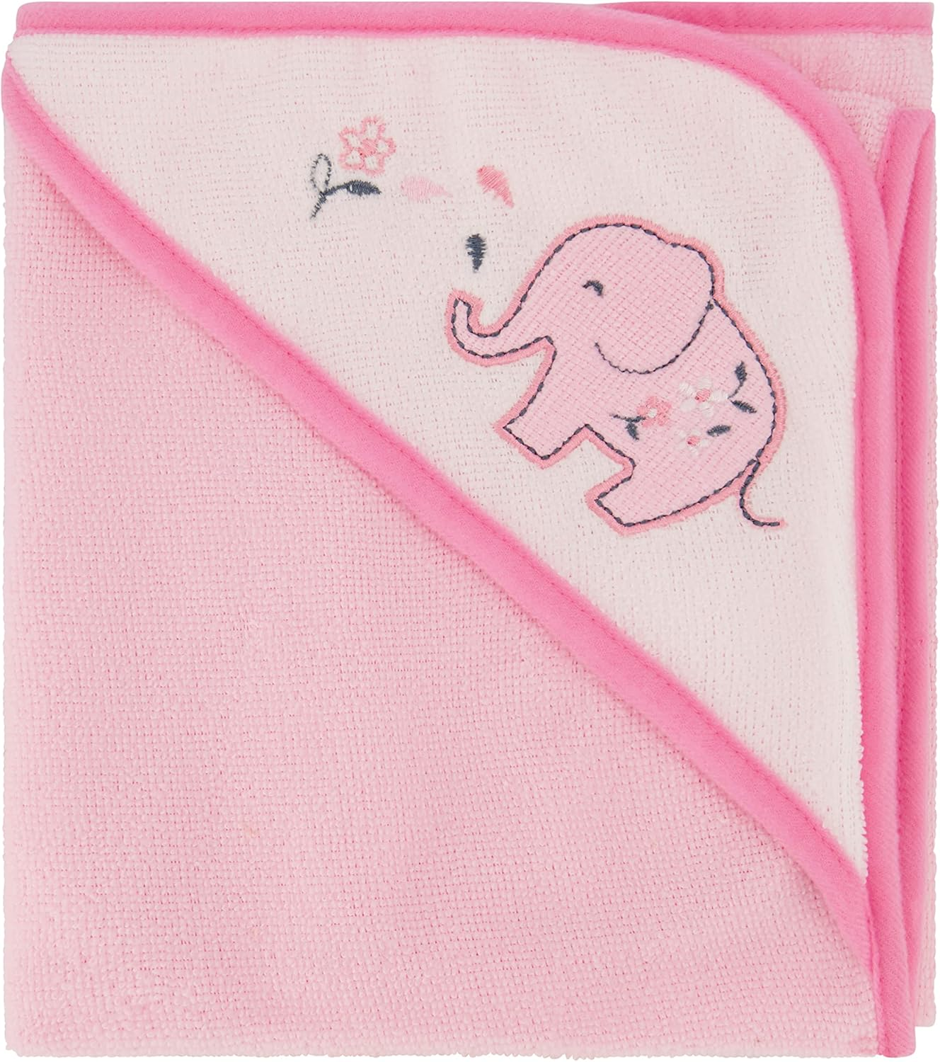 Cudlie Buttons & Stitches Baby Girl 3 Pack Rolled/Carded Hooded Towels in Blooming Elephant Print, GS71729 image number 5