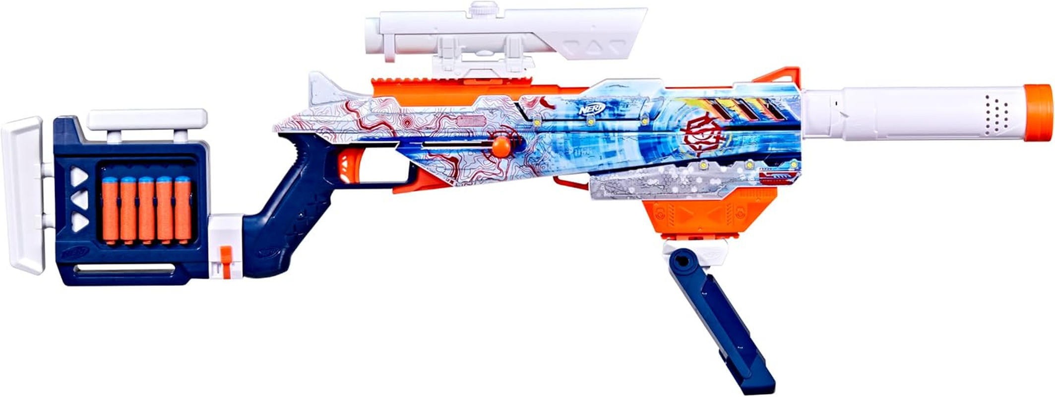 Nerf Loadout Arctic Zerostriker Blaster, 4 Interchangeable Attachment Accessories, 24 Nerf N1 Darts, 6 Dart Internal Clip, Kids Toys & Gifts, Ages 8+ image number 4