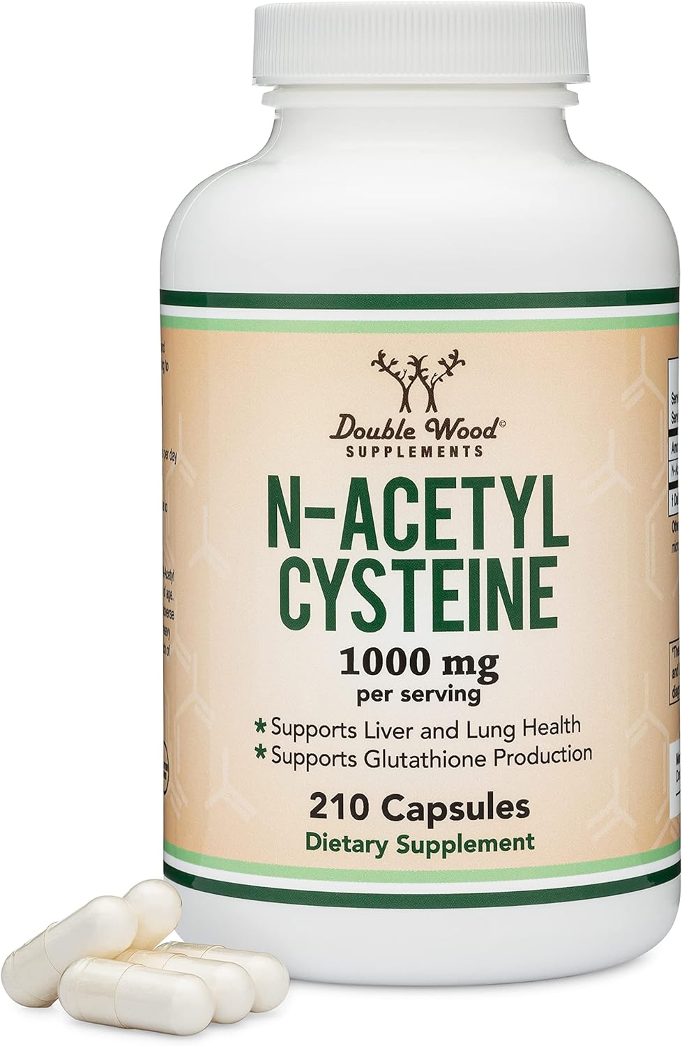 NAC Supplement (N-Acetyl Cysteine) 1,000Mg per Serving, 210 Capsules (Third Party Tested, Manufactured in the USA) by Double Wood Supplements image number 5