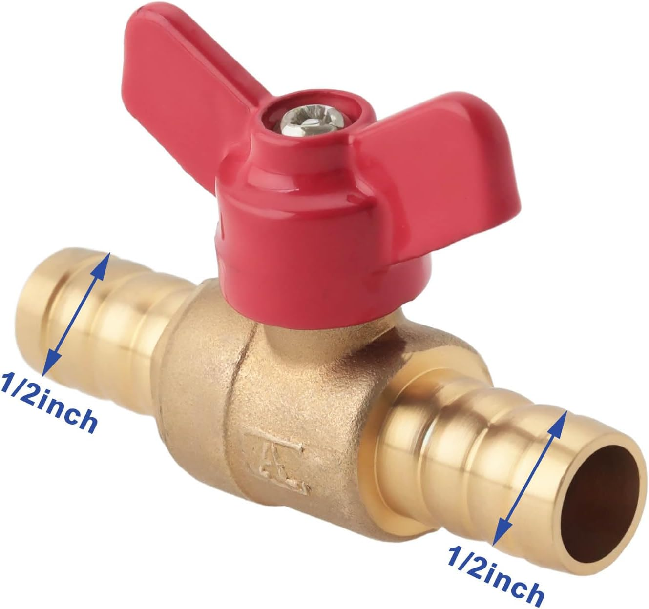 VGOL 2Pcs 1/2" Brass Pex Ball Valve Shut off Valve with Red Handle for 1/2" Pex Tubing Hot Cold Water image number 1