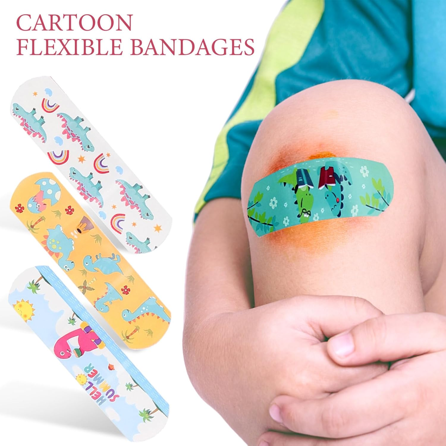 Iplusmile 150Pcs Kids Cartoon Bandages Adhesive Flexible Colorful Strips Cute Bandages Waterproof Breathable Bandages Protect Scrapes and Cuts for Girls Boys Children image number 6