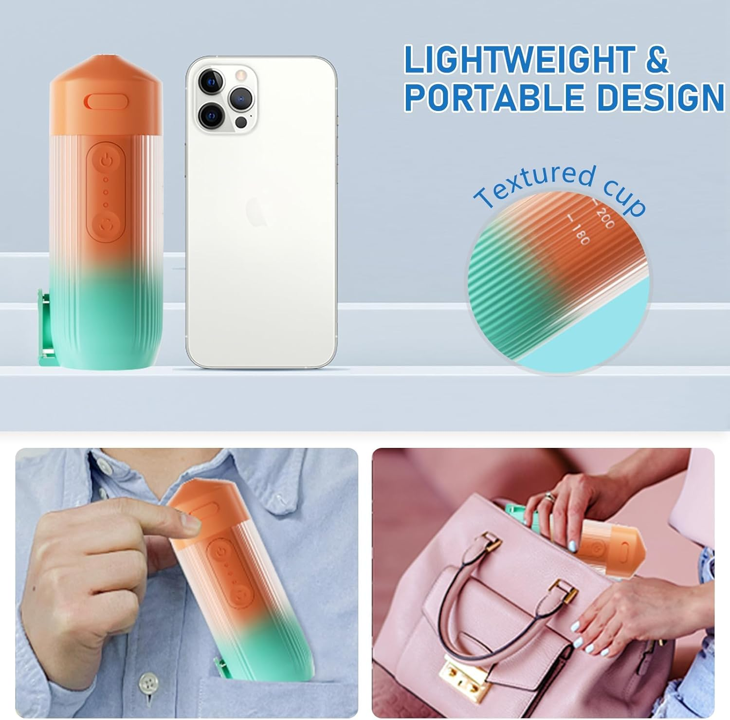 Candico Retractable Water Flosser, Cordless Water Oral Irrigator for Dental&Oral Health, Portable Water Floss for 3 Modes & 6 Tips Rechargeable Low Noise Electric Waterflosser for Home and Travel Friendly image number 4