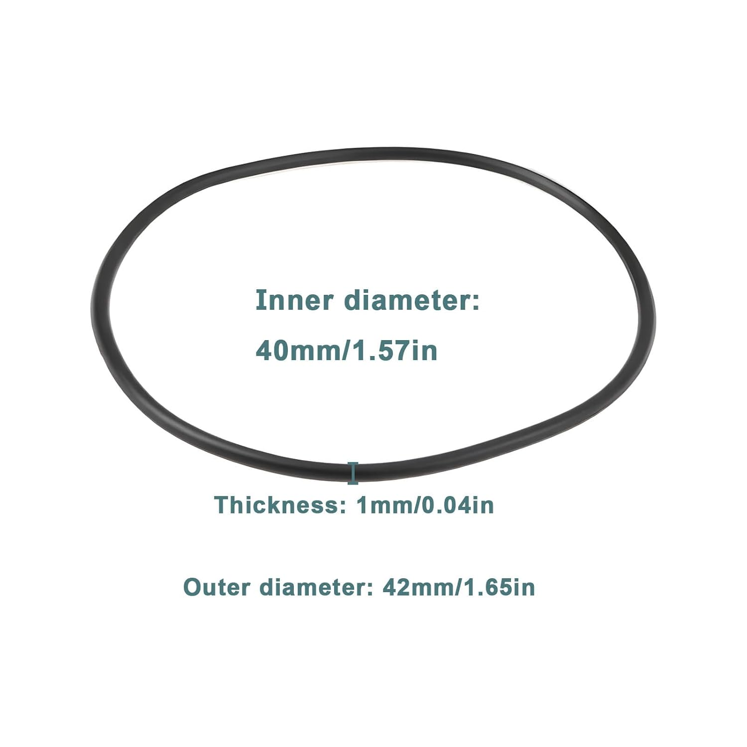 10 Pcs Drain Pipe Bend Joint Sealing O-Ring Nitrile Rubber 42X40X1Mm Fit for 1 1/2 Inch / 40Mm Joints image number 1