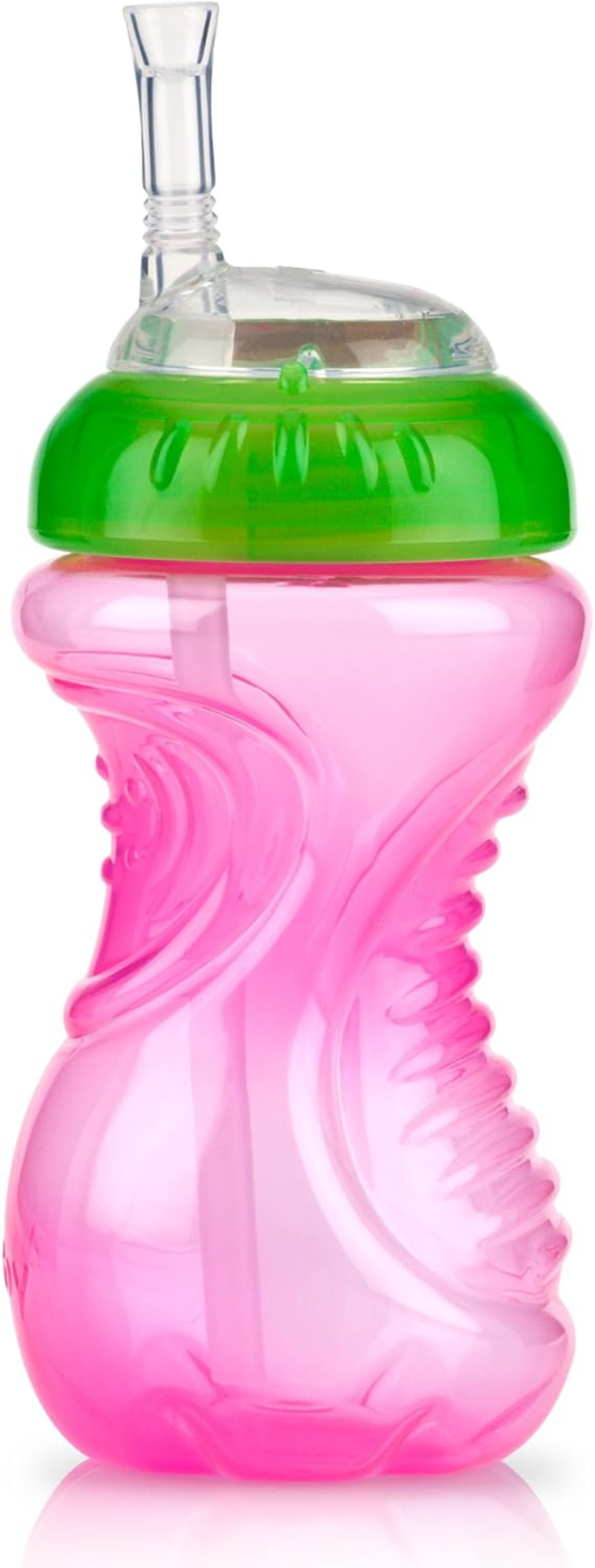 Nuby 3 Piece Girl No-Spill Cup with Flex Straw, 10 Ounce image number 6