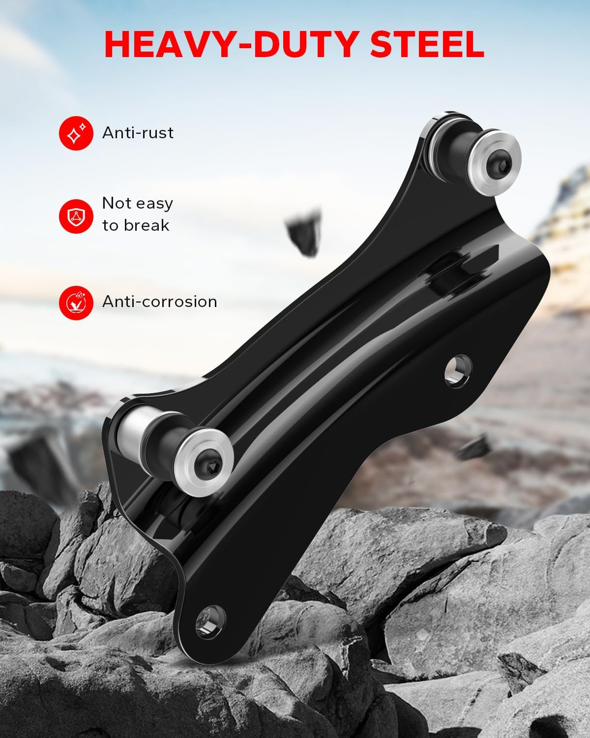 Vivid Black Metal 4 Point Docking Hardware Kit for Harley Road King Street Glide 2014-2017 - Chrome image number 4