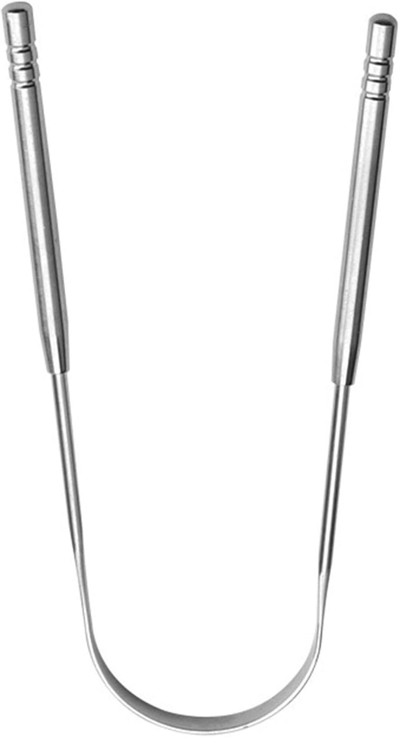 Tongue Scraper for Adults - Tongue Scraper Cleaner Health - Tongue Brush Reusable Portable Stainless Steel Tongue Scrapers, Reduce Bad Breath Maintains Oral - Silver U-Shaped Tongue Scraper image number 5