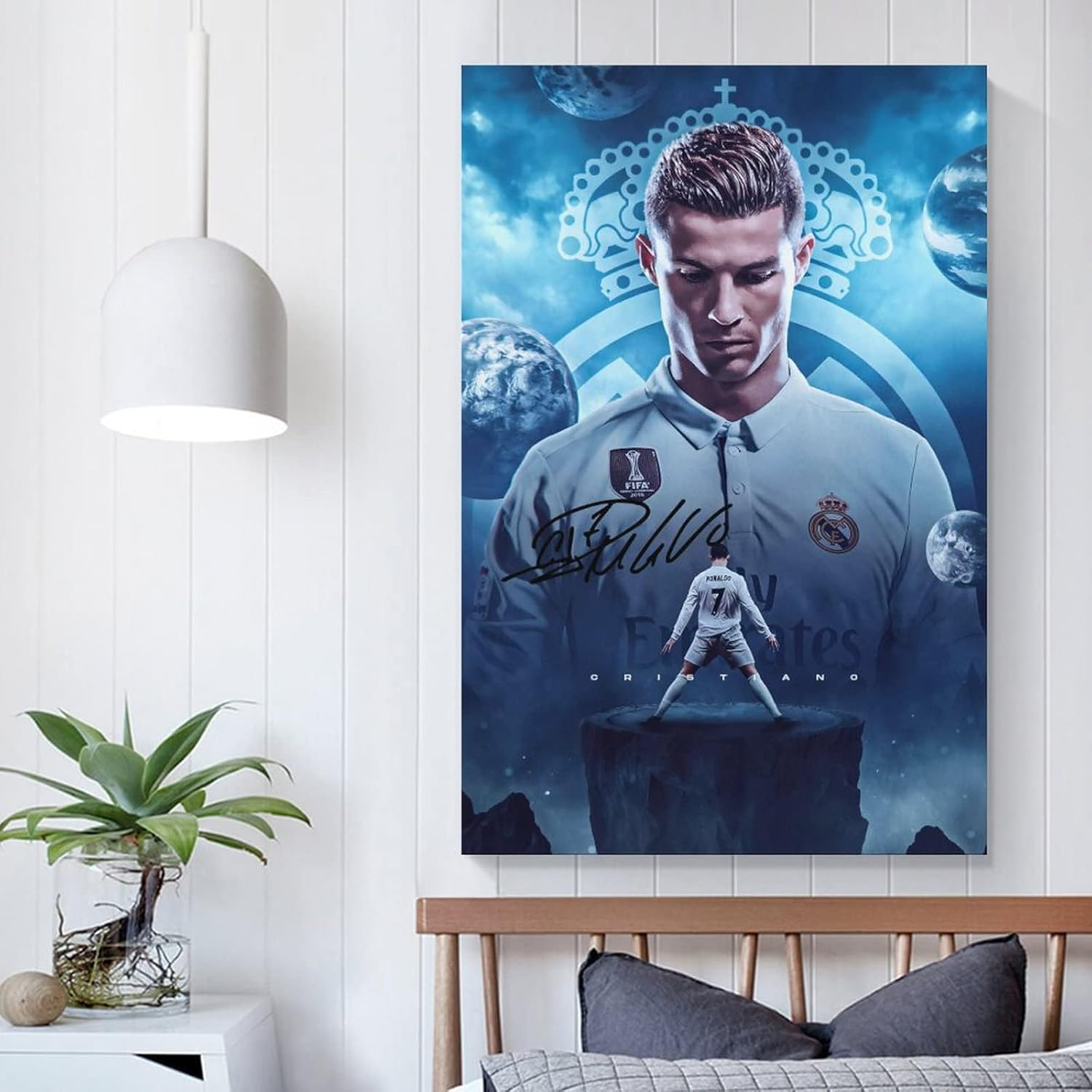 Cristiano Ronaldo Poster 3 Wall Art Canvas Print Poster Home Bathroom Bedroom Office Living Room Decor Canvas Poster Unframe: 16X24Inch(40X60Cm)