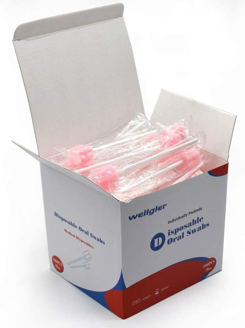 Wellgler'S Oral Care Swabs Disposable- Pink 100 Counts image number 2