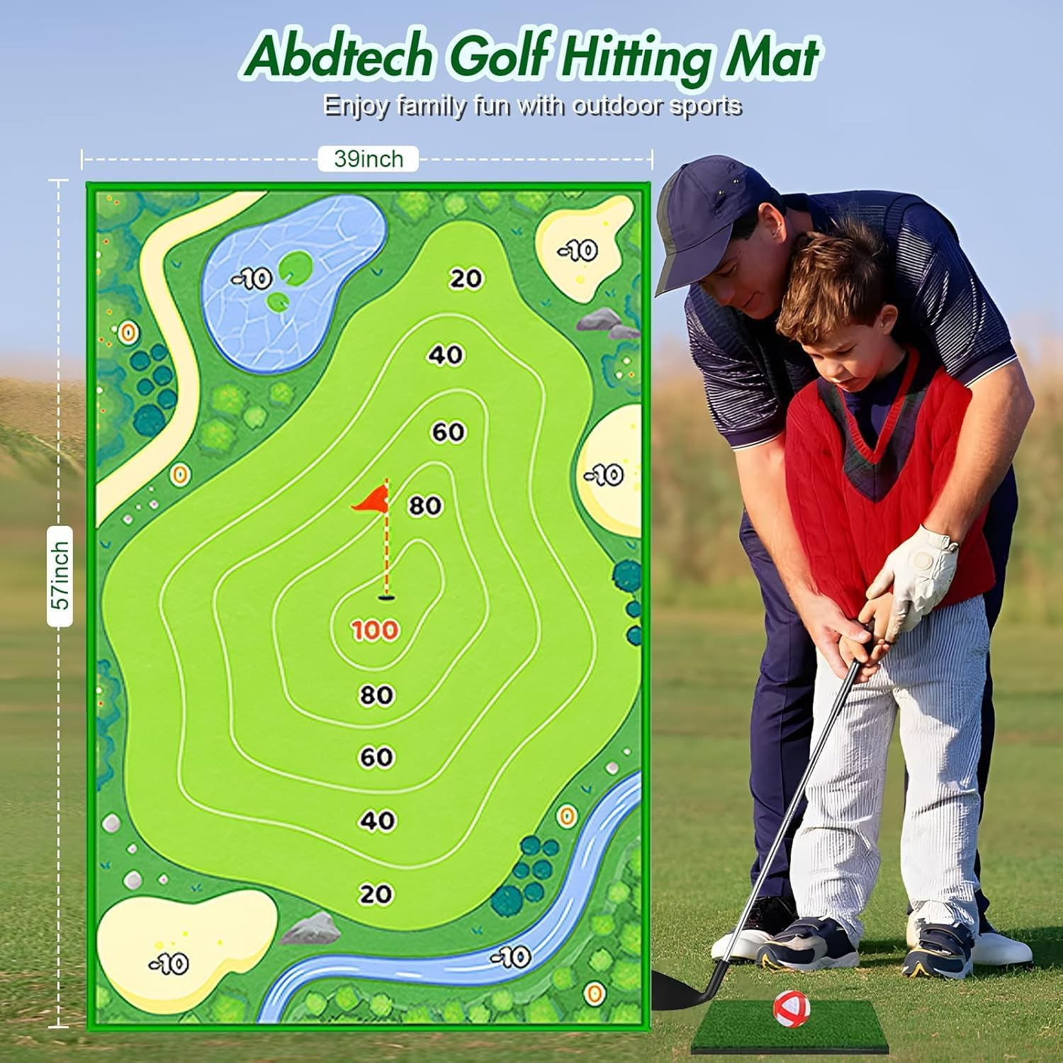 Battle Golf Game Chipping Mat - 37Pcs Sticky Golf Pro Games Practice Mats Indoor Outdoor Games for Adults Family Kids Battle Golf Royale Game Play Equipment Stick Chip image number 5