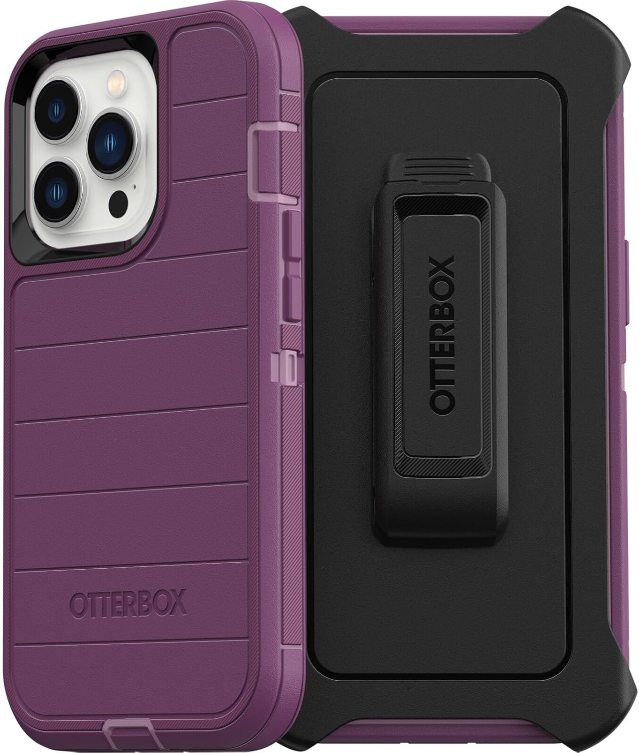 Otterbox Iphone 13 Pro (Only) - Defender Series Screenless Edition Case - Happy Purple - Holster Clip Included - Microbial Defense Protection - Retail Packaging