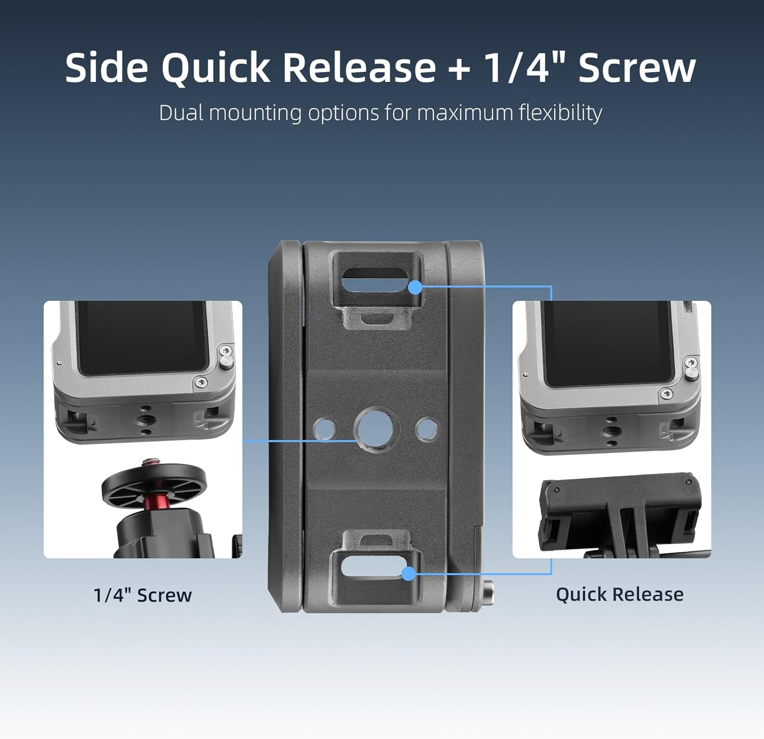 BRDRC Metal Cage for DJI Osmo Action 5 Pro/4/3, Protective Case Premium Frame Lens Cover Protector Aluminum Housing for DJI Osmo Action 5 Pro Action 4 3 Accessories