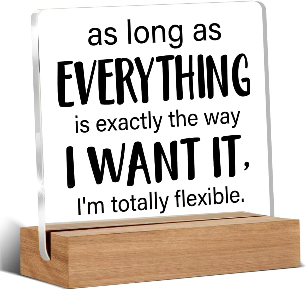 Funny Office Gift Humor Gifts for Coworker Colleague Leader Boss Office Clear Desk Decorative Sign Acrylic Sign with Wooden Stand for Desk Table Shelf image number 3