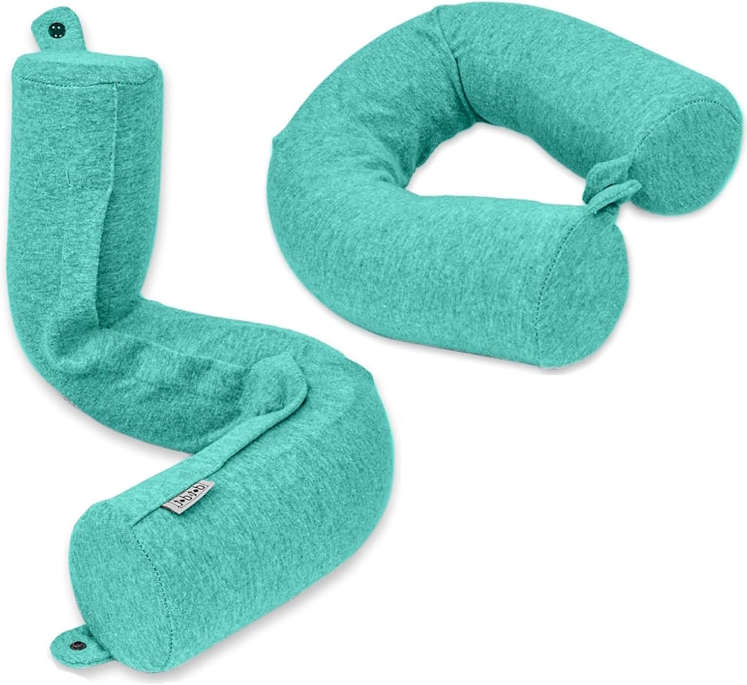 Twist Memory Foam Travel Pillow for Neck Chin Lumbar and Leg Support - for Traveling on Airplane Bus Train or at Home - Best for Side Stomach and Back Sleepers - Adjustable Bendable Roll Pillow
