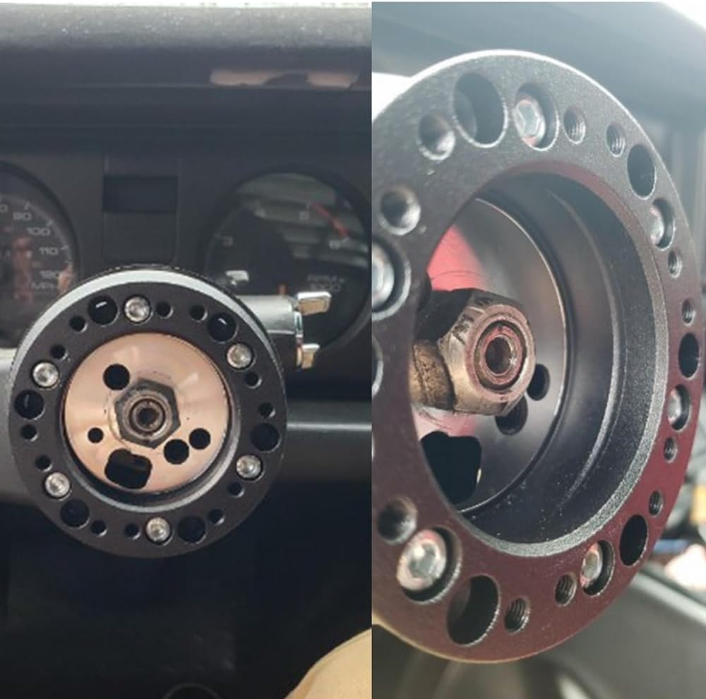 0.5" Steering Wheel Hub Adapter Conversion Spacer, Black Aluminium Alloy 12Mm Steering Wheel Hub PCD Adapter Spacer for Momo for Nardi for OMP for Sparco