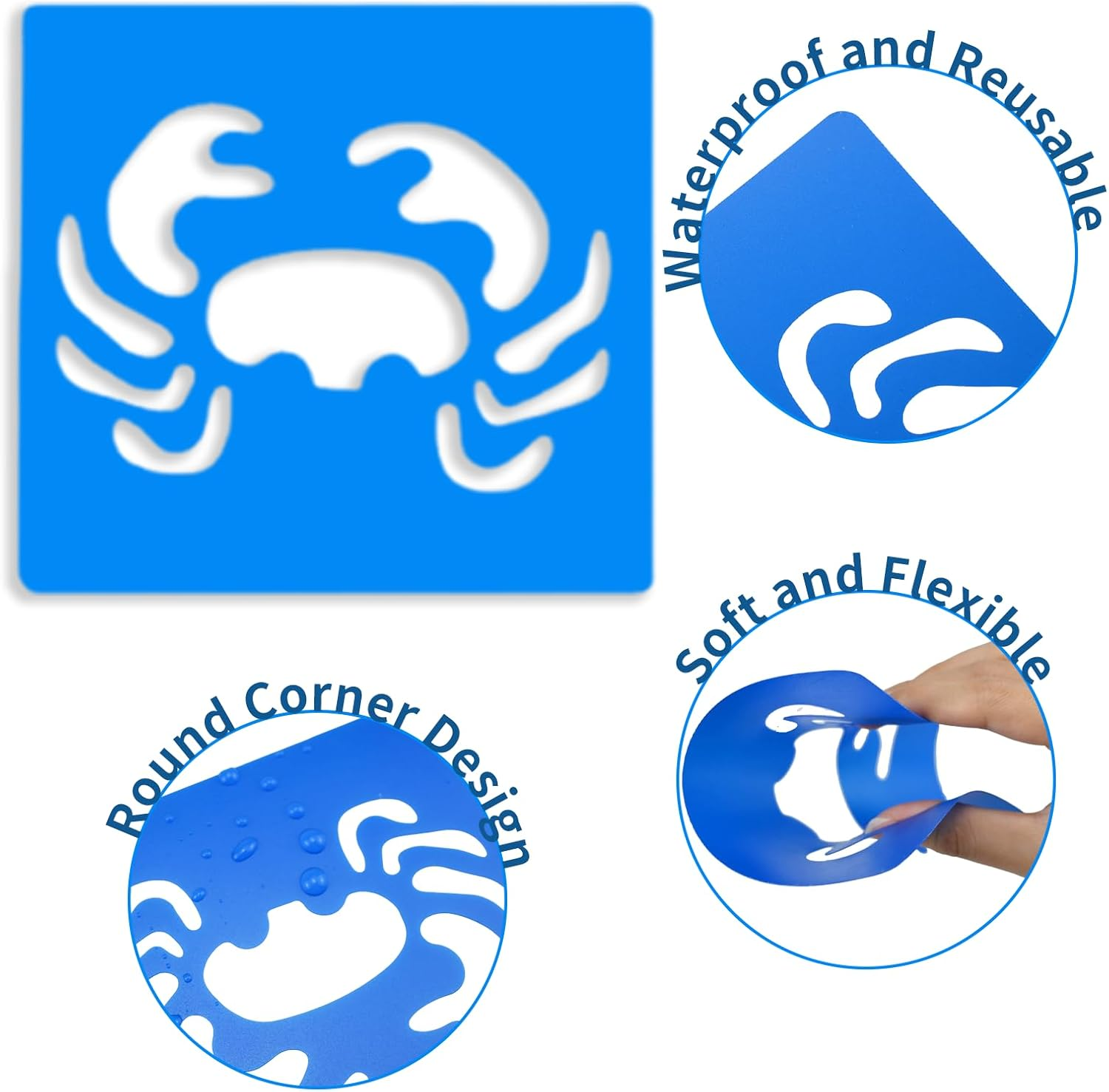 24 Pieces Stencils for Kids, 5.9 X 5.5 Inches Drawing Chalk Stencils, Colorful Washable Animal Themed Painting Stencil Primary Shape Template for Kids Toddlers Preschooler image number 3