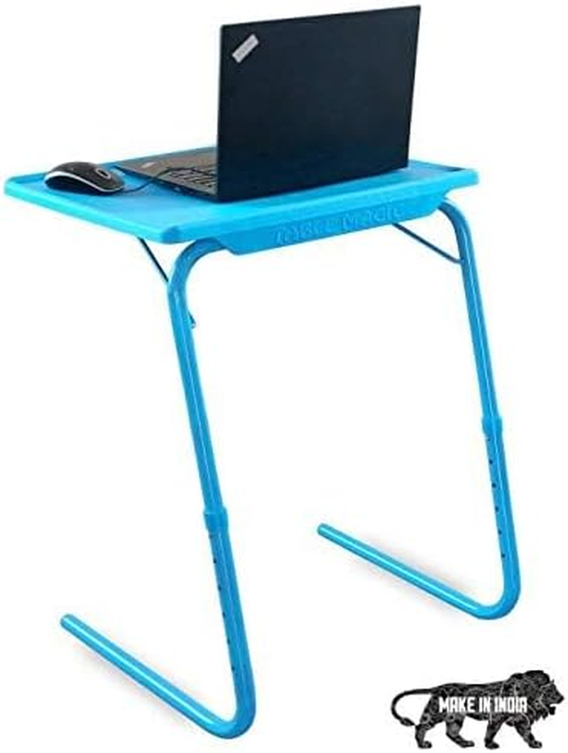 OAK N' OAK Bunny Bear &reg; Table-Aqua Blue | Adjustable Multi Position Portable Folding Table Mate for Bed Trey, Work, Watch TV, Dining, Study, Outdoor & Office Furniture(Aqua Blue) image number 1
